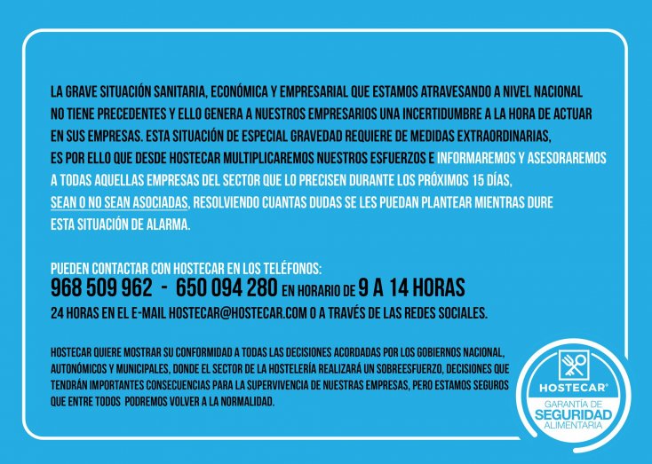 HOSTECAR informa y ayuda a todos los empresarios de hostelería